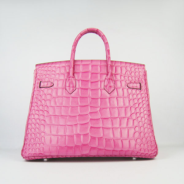 High Quality Fake Hermes Birkin 35CM Max Crocodile Veins Leather Bag Peach 6089 - Click Image to Close